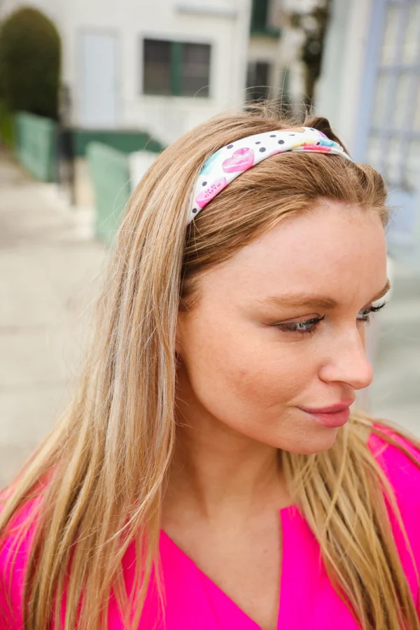 Multicolor Polka Dot & Heart Candy Twist Headband - Image 3