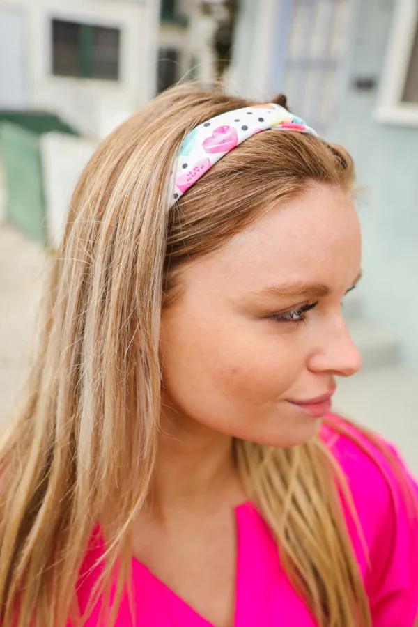 Multicolor Polka Dot & Heart Candy Twist Headband - Image 2