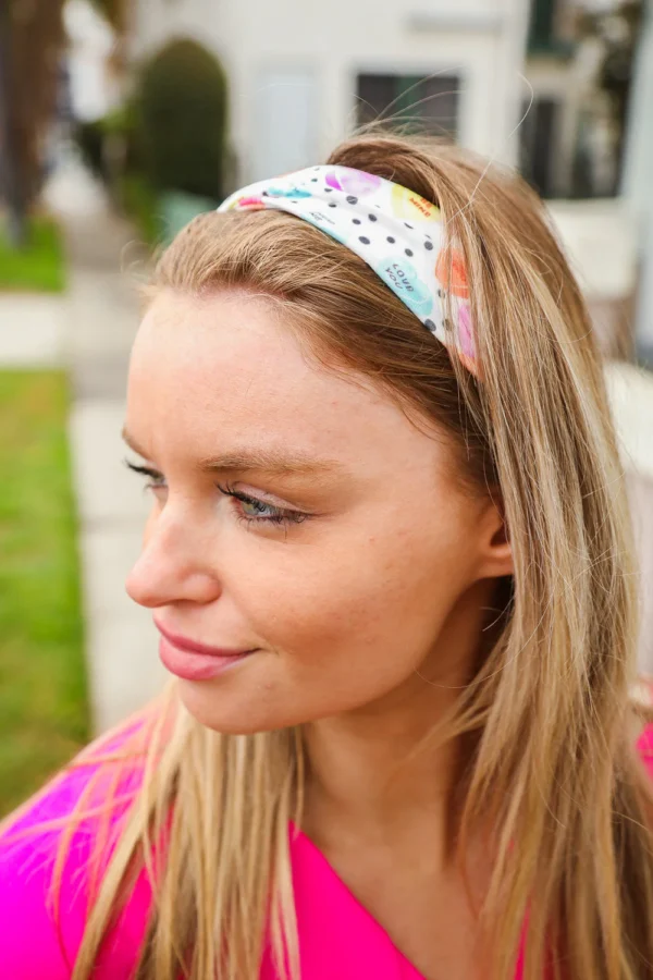 Multicolor Polka Dot & Heart Candy Twist Headband - Image 4