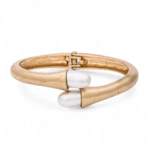 2 Tone Iconic Hinged Bangle