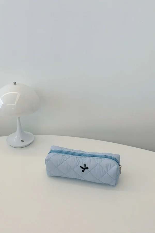 Bow Embroidered Quilted Storage Bag - Image 3