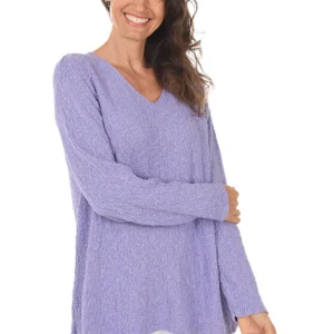 Cotton V-Neck Long Sleeve Sweater