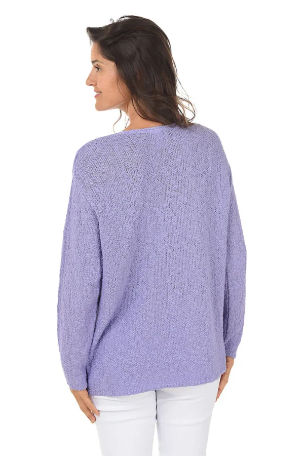 Cotton V-Neck Long Sleeve Sweater - Image 3
