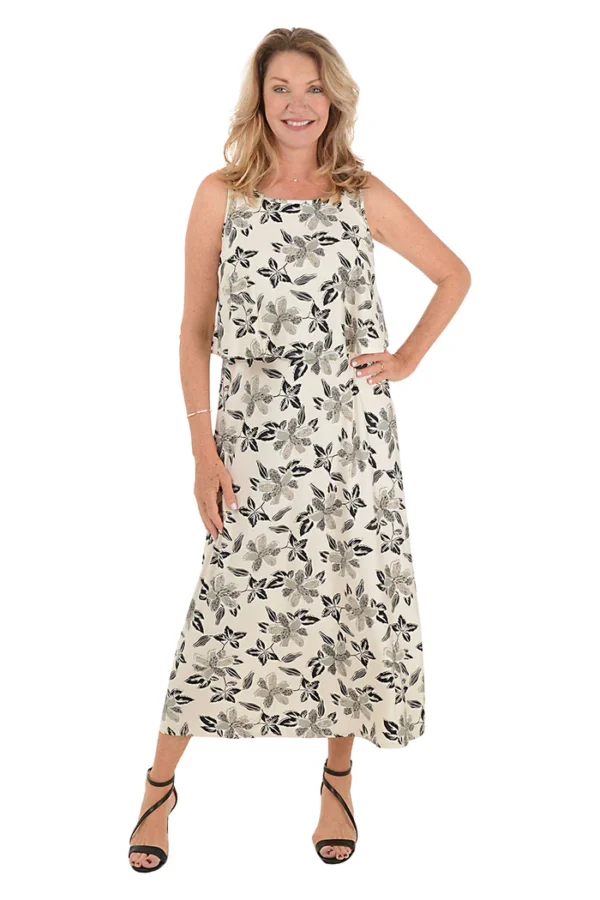 Tiger Lilies Popover Sleeveless Maxi Dress