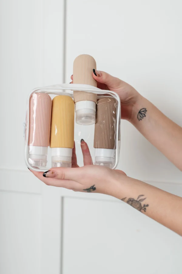 From Here to There Toiletry Travel Bottles in Neutral - Image 3