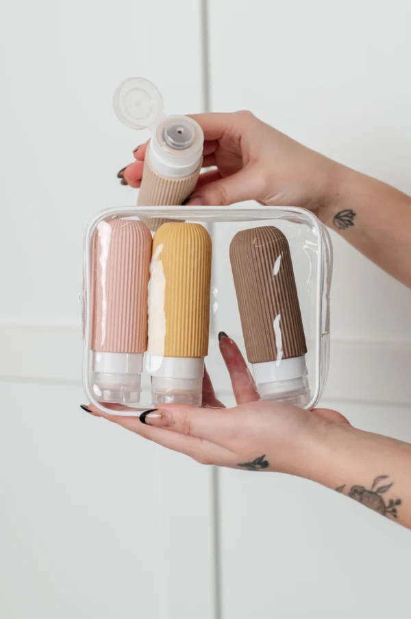 From Here to There Toiletry Travel Bottles in Neutral - Image 4