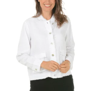 Frayed Double Pocket Linen-Blend Jacket