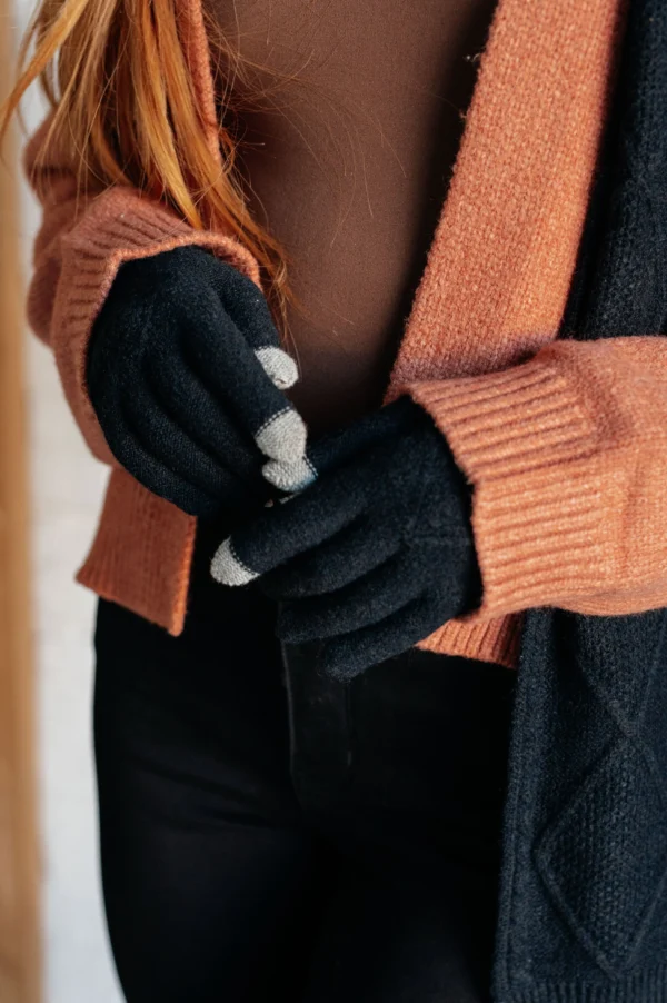 Jane Frost Beanie, Glove, and Scarf Set In Black - Image 4