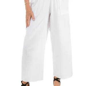 Cotton Gauze Wide Leg Lounge Pant