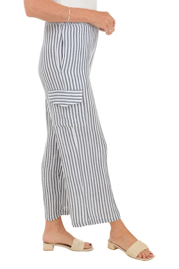 Striped Cotton Gauze Cargo Pant - Image 3