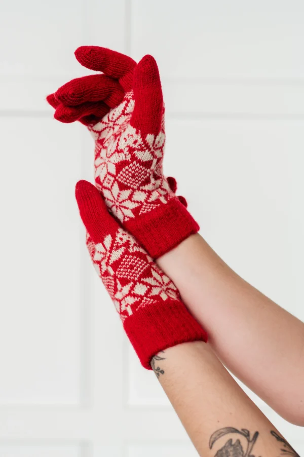 Christmas Elf Heart Print Fleece Slippers - Image 3